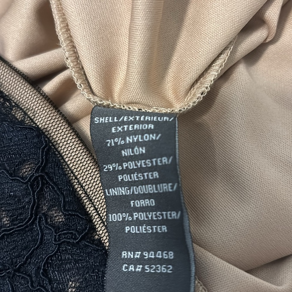 Vera Wang Nordstrom Dress navy nude v neck lace cocktail SZ 10 formal dressy NWT - Picture 7 of 16
